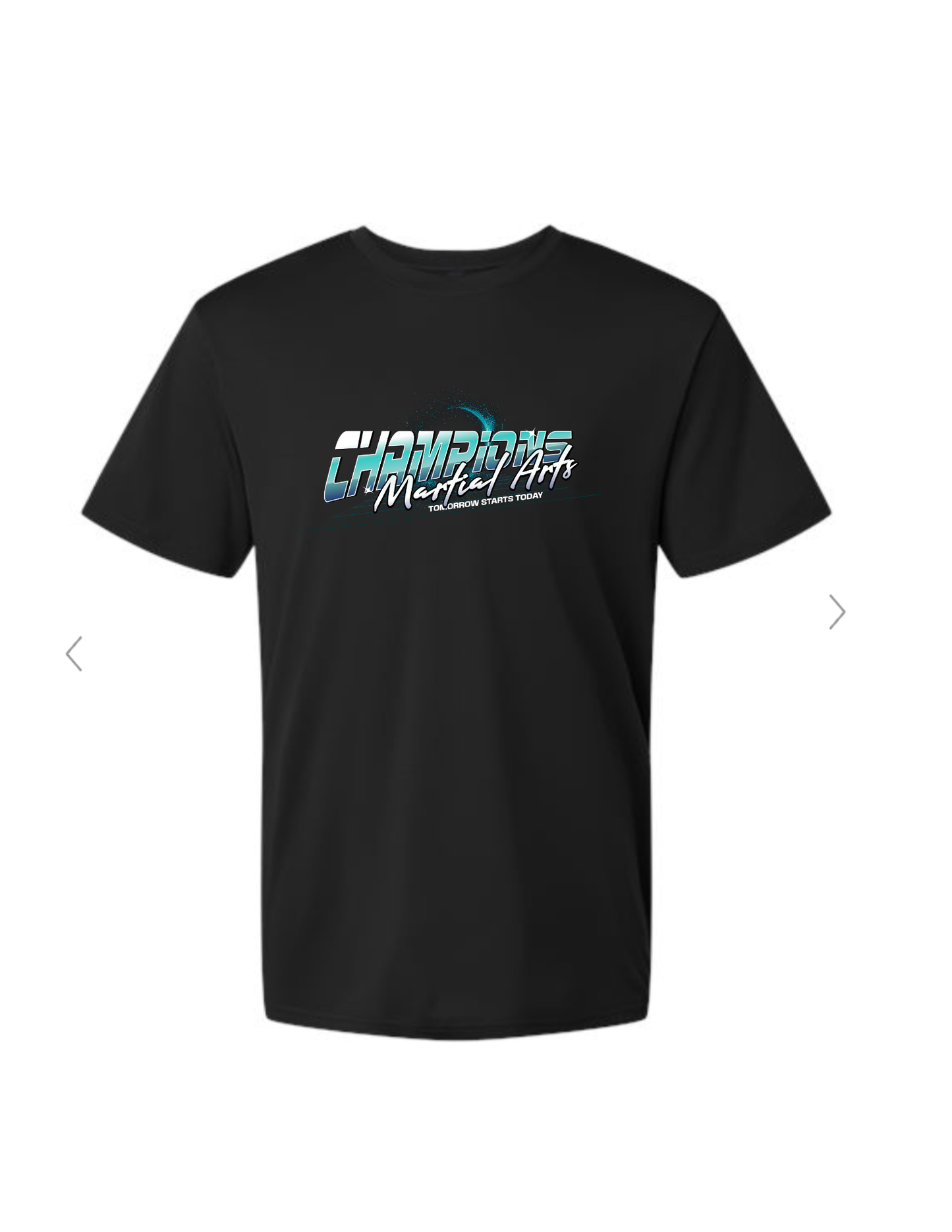 Black with Teal Cotton Short Sleeve